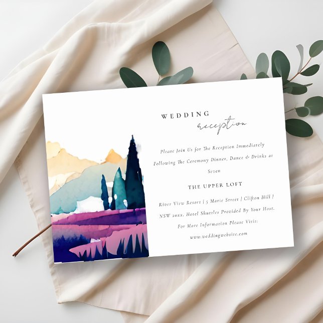 Mountain Country Field Landscape Wedding Reception Enclosure Card (Creator Uploaded)