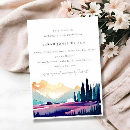 Mountain Country Fields Landscape Any Age Birthday Invitation