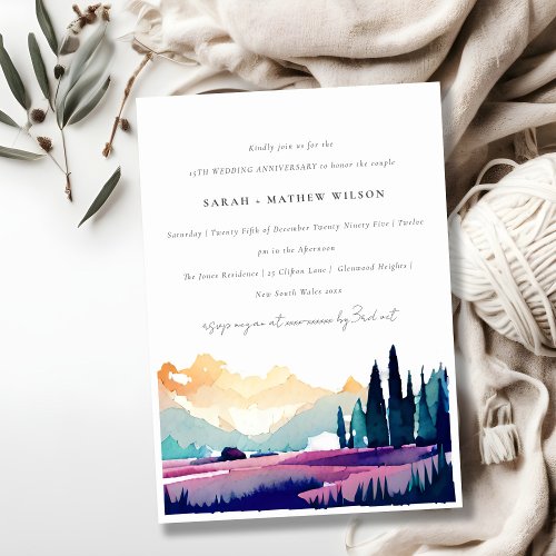 Mountain Country Landscape Any Year Anniversary  Invitation