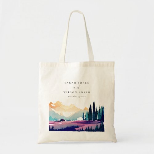Mountain Country Lilac Fields Landscape Wedding Tote Bag