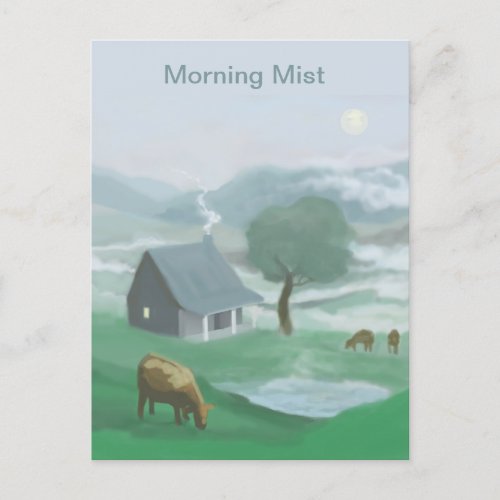 Mountain country morning mist Postcard