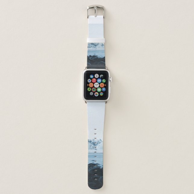 MOUNTAIN COVER WITH SNOW PHOTOGRAPHY APPLE WATCH BAND (Front)