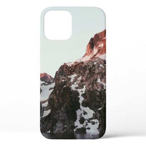 MOUNTAIN COVERED WITH SNOW ON BODY OF WATER iPhone 12 CASE