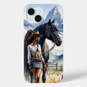 Mountain Cowgirl Personalized iPhone 15 Case