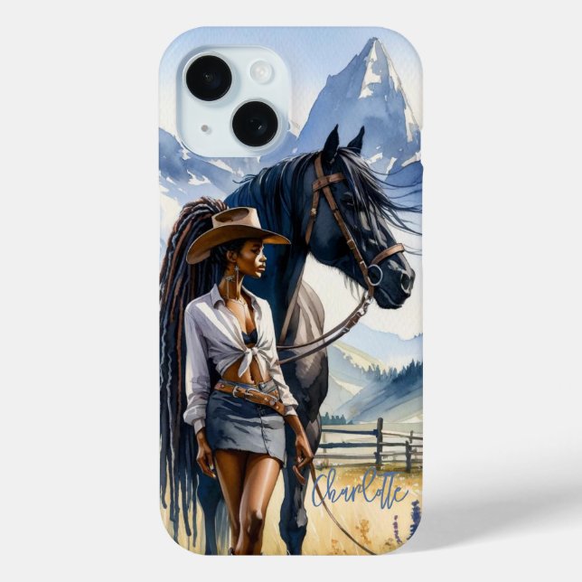 Mountain Cowgirl Personalized Case-Mate iPhone Case (Back)