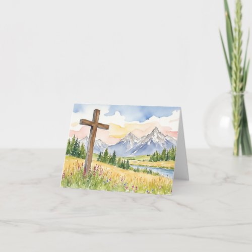 Mountain Cross Watercolor Easter