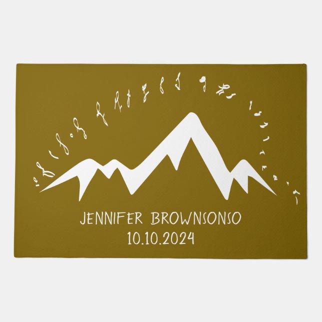 Mountain Custom Family Names Doormat (Front)
