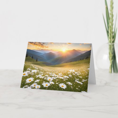 Mountain Daisy Field For Birthday Card