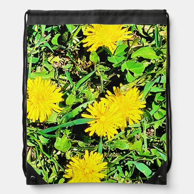 Mountain Dandelions Photo From Ottawa Canada Drawstring Bag (Front)