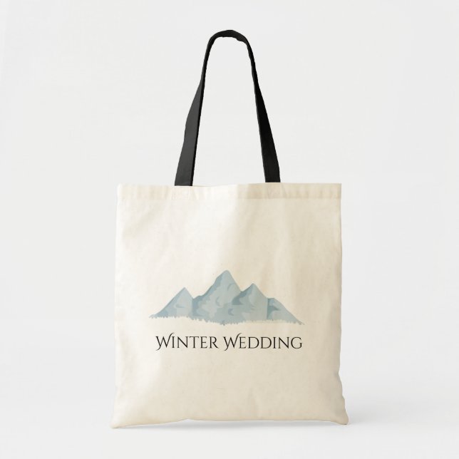 Mountain Destination Wedding Custom Text Tote Bag (Front)