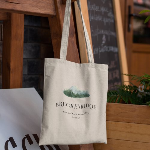 Mountain Destination  Wedding Welcome Tote Bag