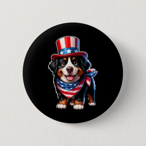 Mountain Dog 4th Of July Men Women Kids  Button