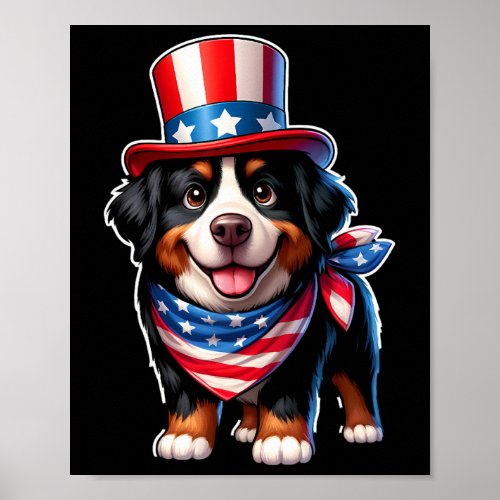 Mountain Dog 4th Of July Men Women Kids  Poster