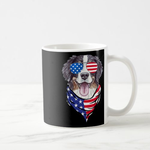 Mountain Dog American Flag Gles 4th Of July  Coffee Mug