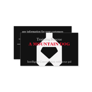 mountain dog training / rescue  business card