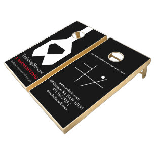 mountain dog training / rescue  business card cornhole set
