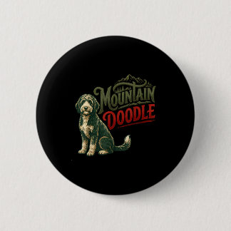 Mountain doodle dog lovers vintage retro outdoor button