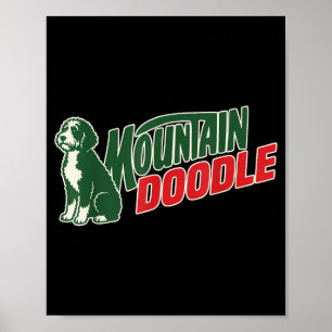 Mountain doodle dog lovers vintage retro outdoor poster