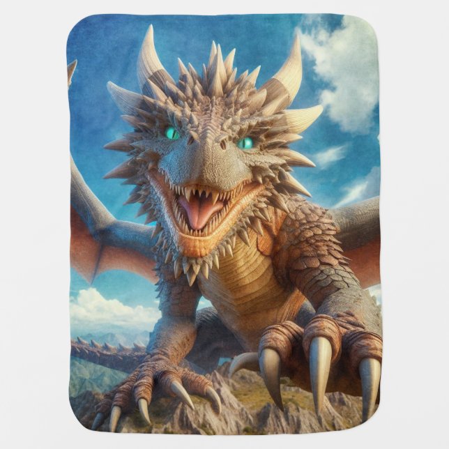 Mountain Dragon Baby Blanket (Front)