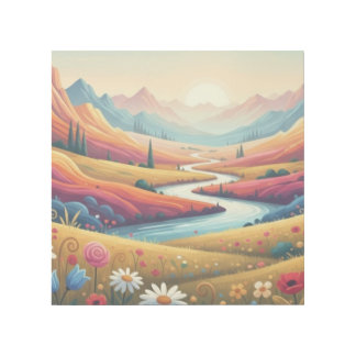 Mountain Dreamscape: Valley of Vibrant Bloom Gallery Wrap