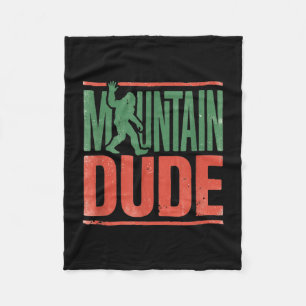 Mountain dude bigfoot retro graphic fleece blanket
