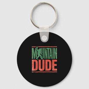 Mountain dude bigfoot retro graphic keychain