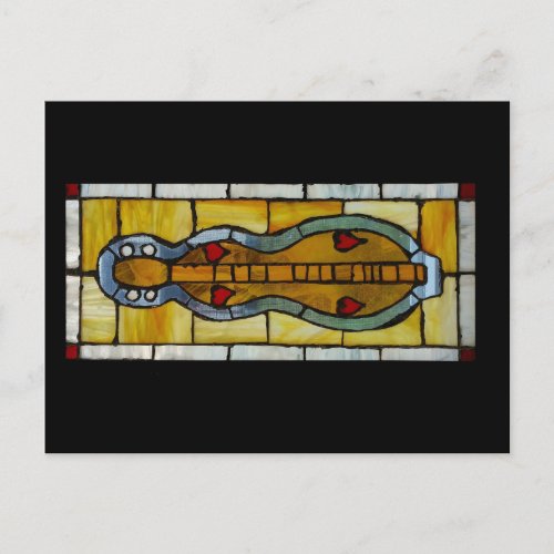 Mountain Dulcimer _ Stained Glass Postcard