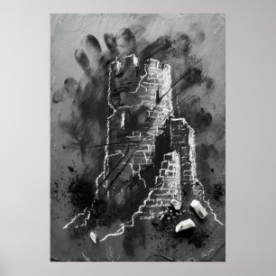 Mountain Echo Spirit Ruins Drawing Poster