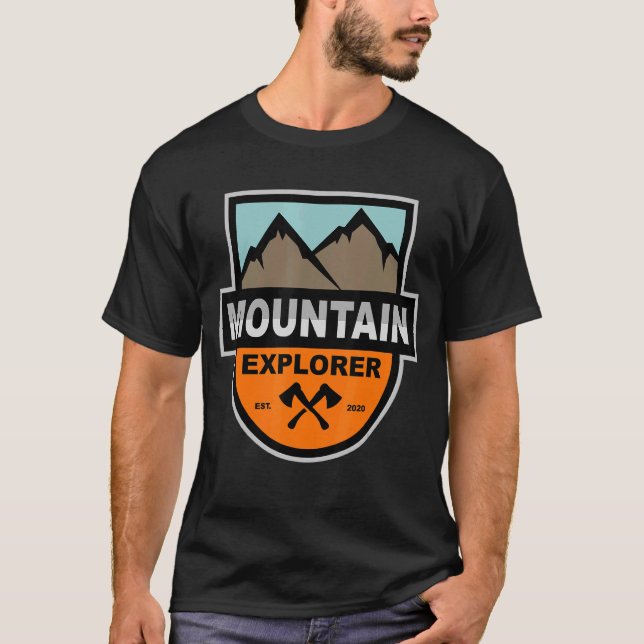 Mountain Explorer Hiking Adventure Campfire Travel T-Shirt (Front)