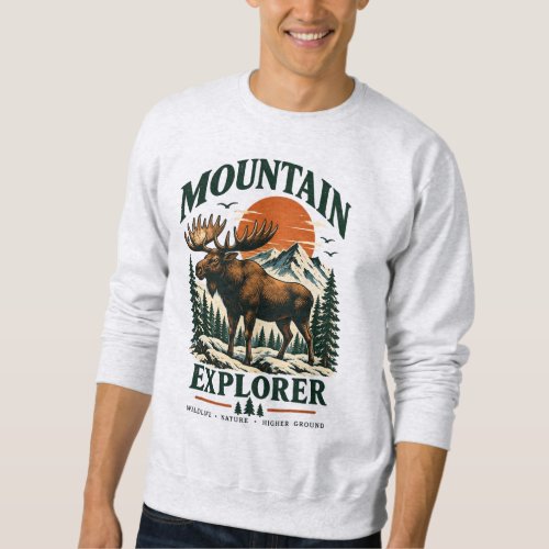 Mountain Explorer Vintage Moose Sweatshirt
