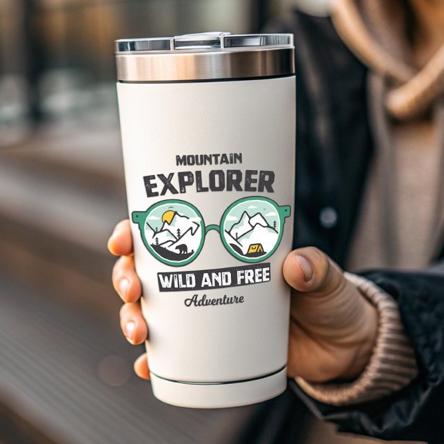 Mountain Explorer Wild Camping | Die-Cut Sticker (Mountain Explorer Camping Sticker)