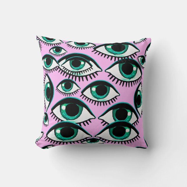 Mountain eye. Abstract icon.  Throw Pillow (Front)