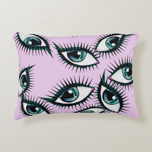 Mountain Eye Abstract Iconic Design Accent Pillow