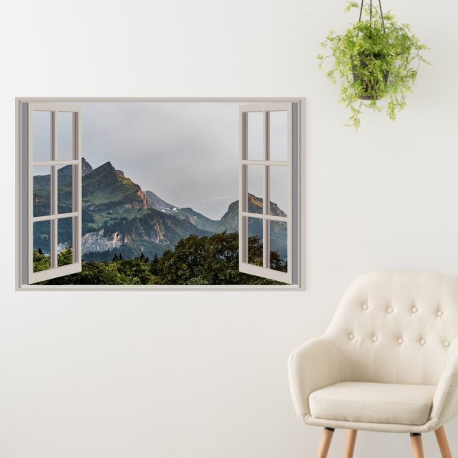 Mountain Fake Window Home Office Wall Decor  Foam Board (In Situ (Wall))