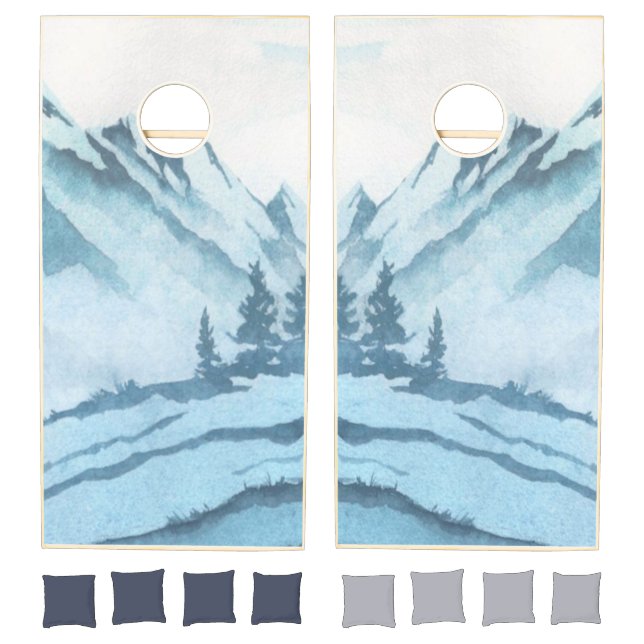 Mountain Family Cabin or Mountain House  Cornhole Set (Set)