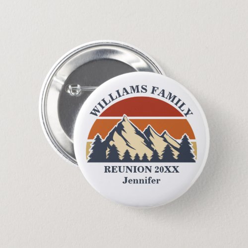 Mountain Family Reunion Custom Name Tag Button