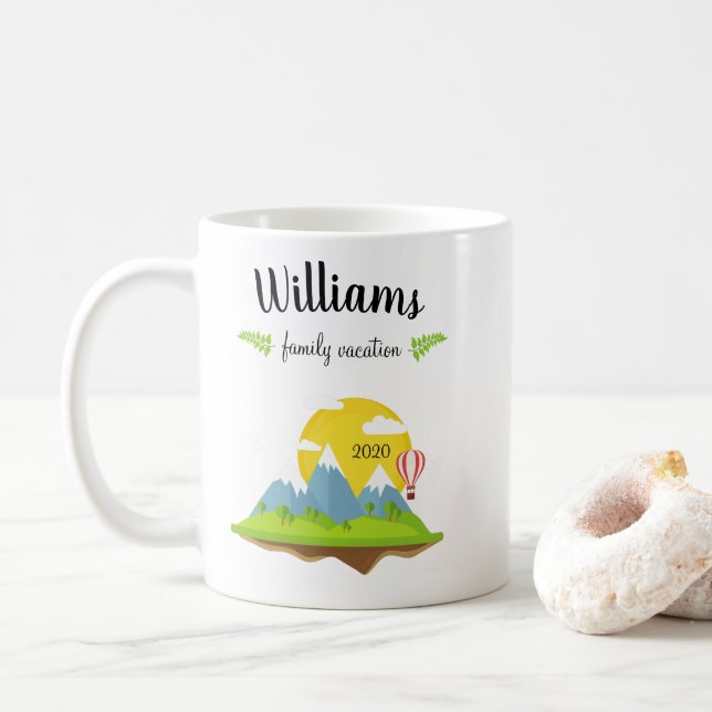 Mountain Family Vacation Souvenir Coffee Mug (With Donut)