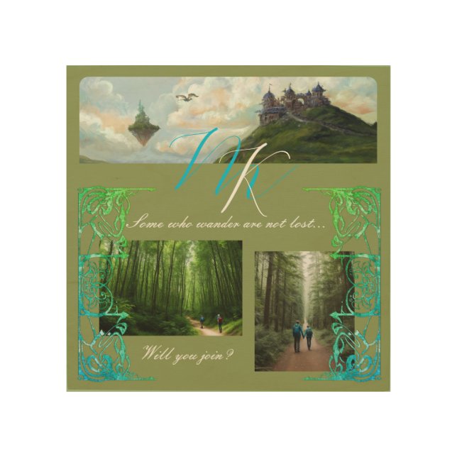 Mountain fantasy art with photo and monogram  (Front)