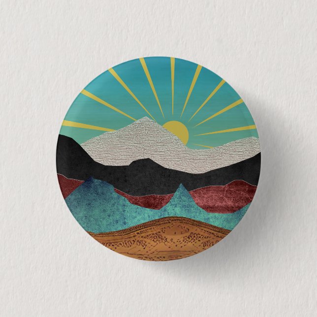 Mountain Fantasy Sunrise Button (Front)