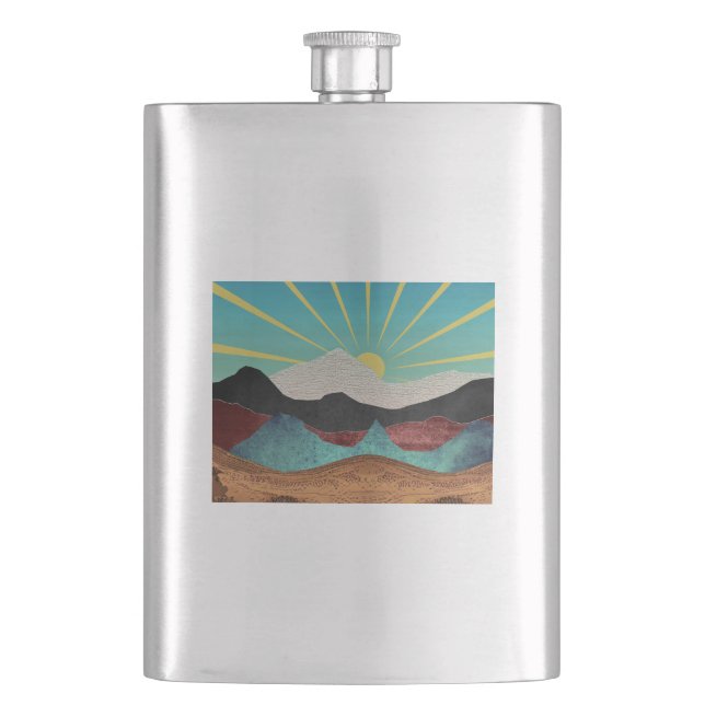 Mountain Fantasy Sunrise Flask (Front)