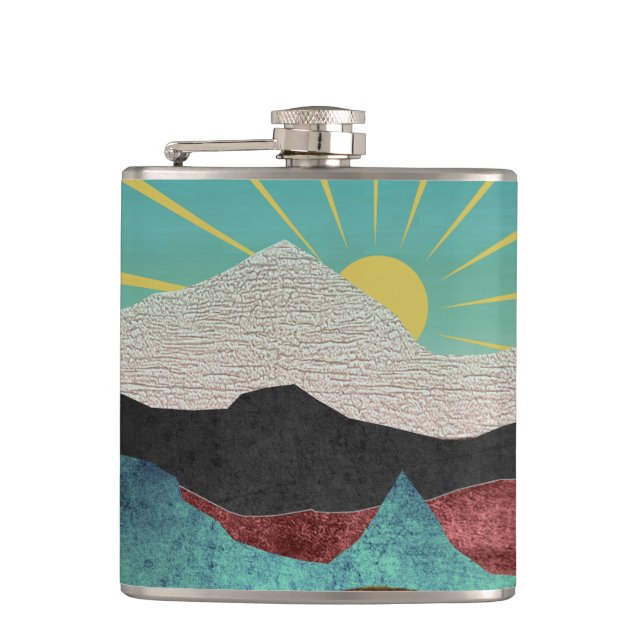 Mountain Fantasy Sunrise Flask (Front)
