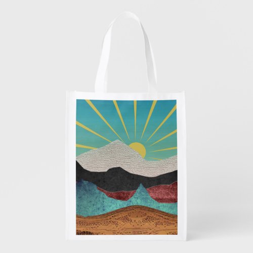 Mountain Fantasy Sunrise Grocery Bag