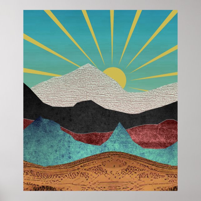 Mountain Fantasy Sunrise Poster (Front)