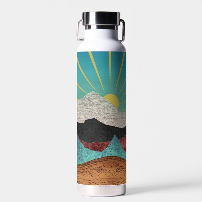 Mountain Fantasy Sunrise Water Bottle (Front)