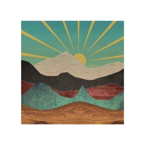 Mountain Fantasy Sunrise Wood Wall Art