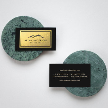 Mountain - Faux Gold Foil Business Card by istanbuldesign at Zazzle