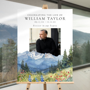 Mountain Floral Celebration Of Life Welcome Sign