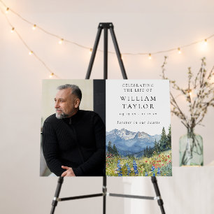 Mountain Floral Celebration Of Life Welcome Sign