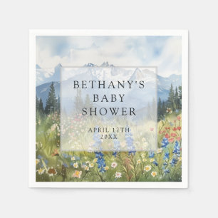 Mountain Floral Meadow Baby Shower Napkins