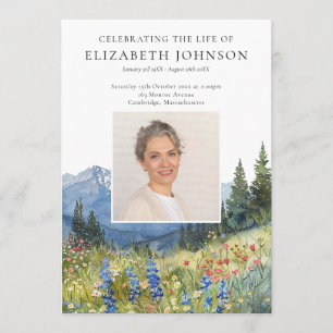 Mountain Floral Memorial Funeral Order Of Service Program